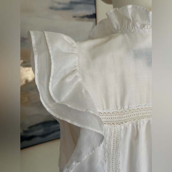 J. Crew Re-Imagined White Cotton/Silk Blouse - Picture 4 of 16